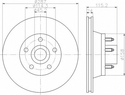 HELLA PAGID 8dd355119741 -  Тормозной диск